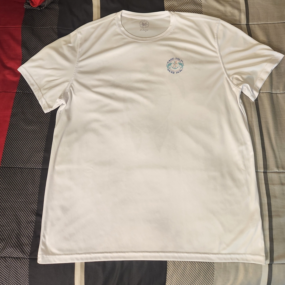 2 Brand New Sand, Salt, Surf, Sun White Graphic Sun Shirt